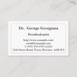 Minimalist Prosthodontist Business Card