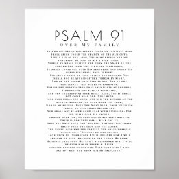 Minimalist Psalm 91 Over My Family Christian  Poster