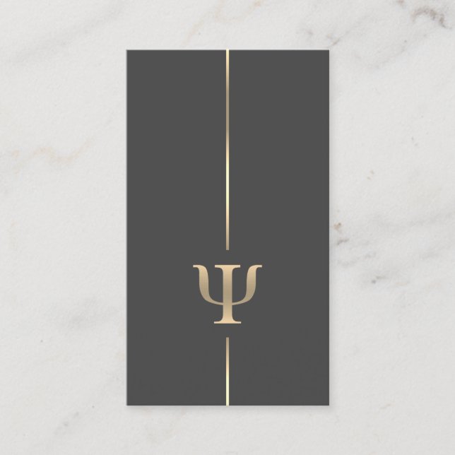 Minimalist Psychologist Psi Symbol Business Card (Front)