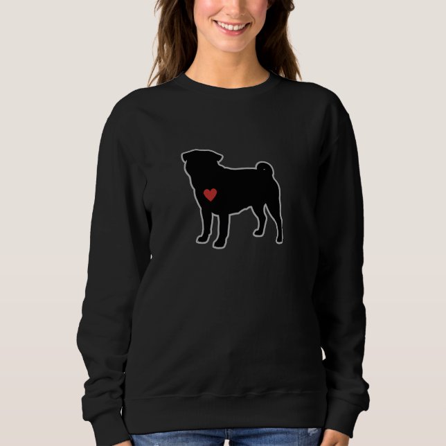 Minimalist Pug Silhouette Design  Sweatshirt (Front)