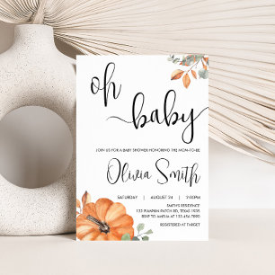 Minimalist Pumpkin Baby Shower Invitation