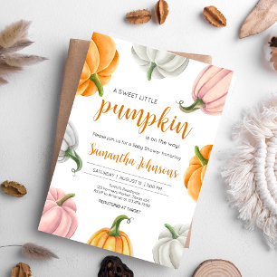 Minimalist Pumpkin Fall Baby Shower Invitation