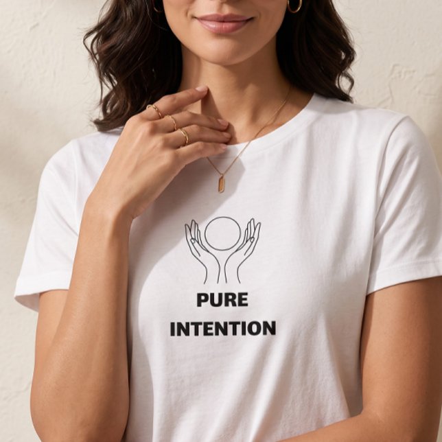 Minimalist Pure Intention Line Art Hands T-Shirt (Creator Uploaded)