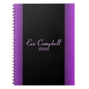 Minimalist purple and black notebook