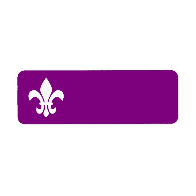 Minimalist Purple and White Fleur de Lys (Front)