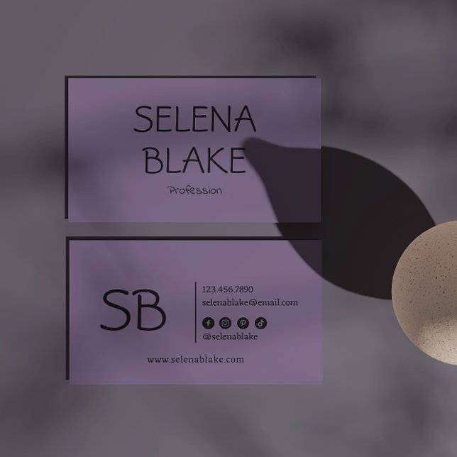 Minimalist Purple Boho | Trendy Retro Chic  Business Card (Creator Uploaded)