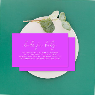 Minimalist purple - books for baby ticket enclosure card