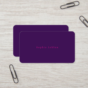 Minimalist Purple Card with Pink Serif Font Style