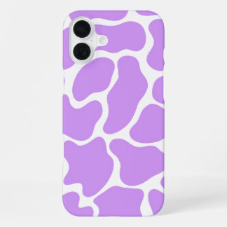 Minimalist Purple Cow Print iPhone 16 Plus Case