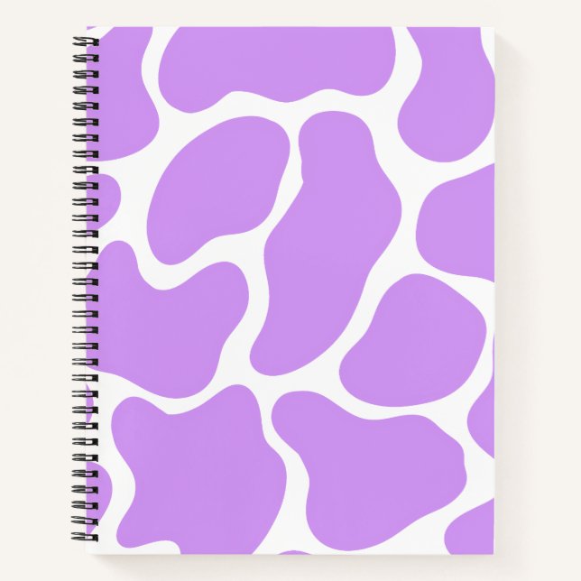 Minimalist Purple Cow Print  Notebook (Front)