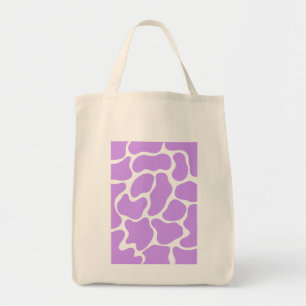 Minimalist Purple Cow Print Tote Bag