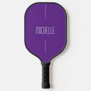 Minimalist Purple Custom with Name Pickleball Paddle