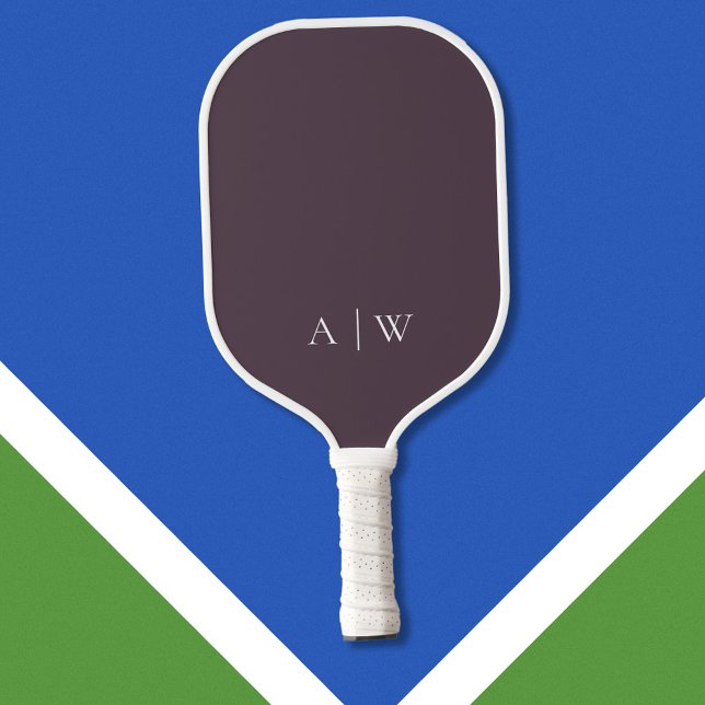 Minimalist Purple Elegant Monogram Pickleball Paddle (Creator Uploaded)