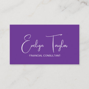 Minimalist Purple Elegant Woman Business Cards