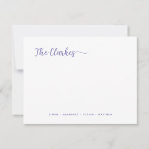 Minimalist Purple Family Stationery Card