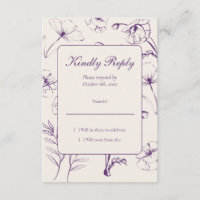 Minimalist Purple Floral 30th Birthday