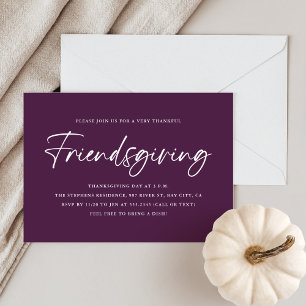 Minimalist Purple Friendsgiving Invitation