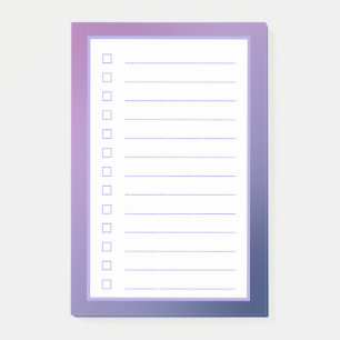 Minimalist Purple Gradient Checklist  Post-it Notes