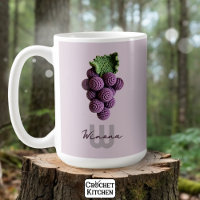 Minimalist Purple Grandma Chic Crochet Grape Name