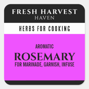 Minimalist Purple Herb Square Sticker