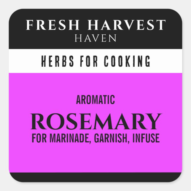 Minimalist Purple Herb Square Sticker (Front)