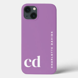 Minimalist Purple Monogram  iPhone 13 Case