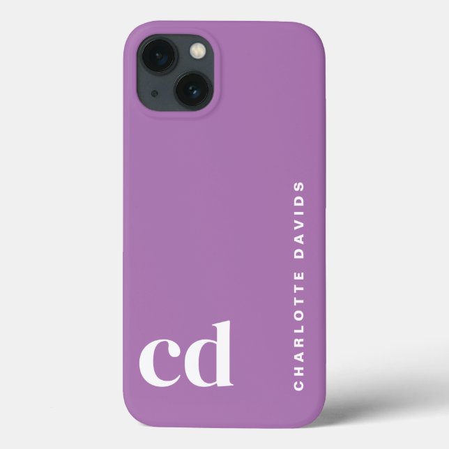 Minimalist Purple Monogram  Case-Mate iPhone Case (Back)
