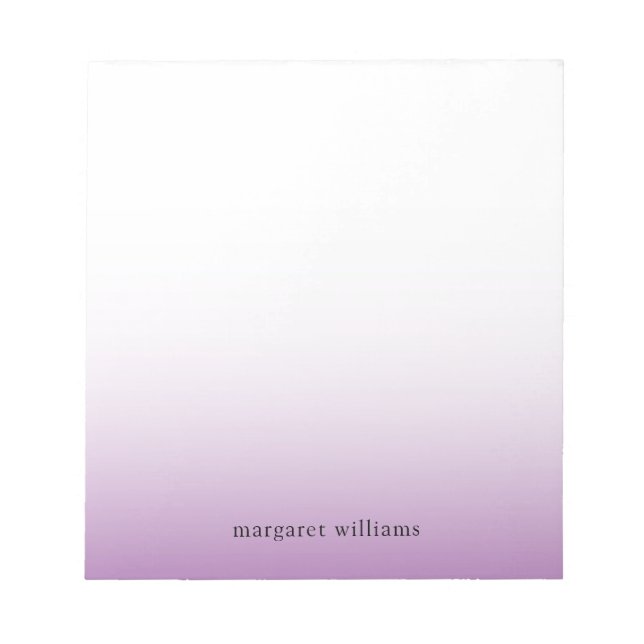 Minimalist Purple Ombre Personalised Notepad (Front)