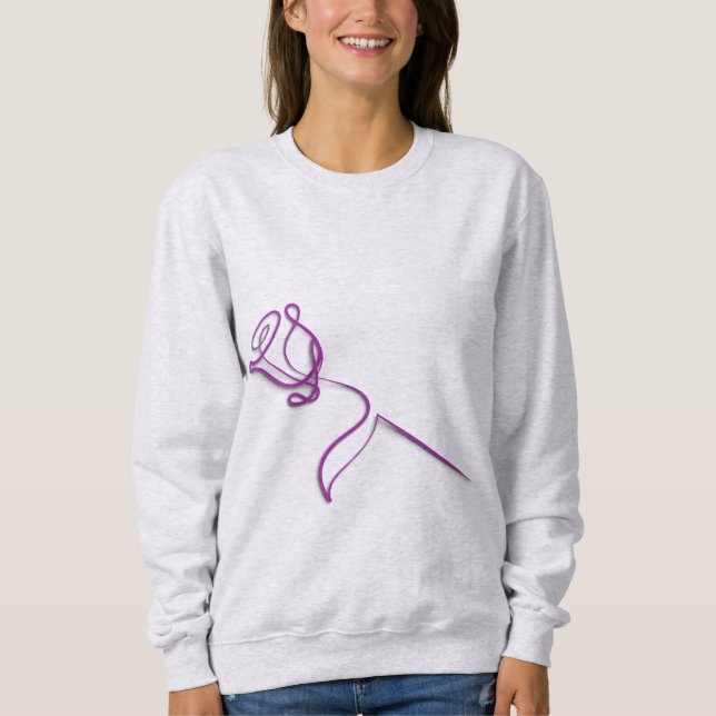 ​Minimalist Purple Rose Sweatshirt (Front)
