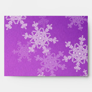 Minimalist Purple Snowflakes Christmas Pattern Envelope