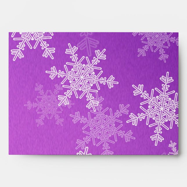  Minimalist Purple Snowflakes Christmas Pattern Envelope (Front)