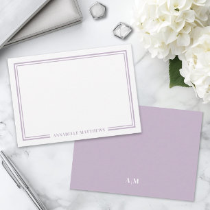 Minimalist Purple Two Border Monogram Card