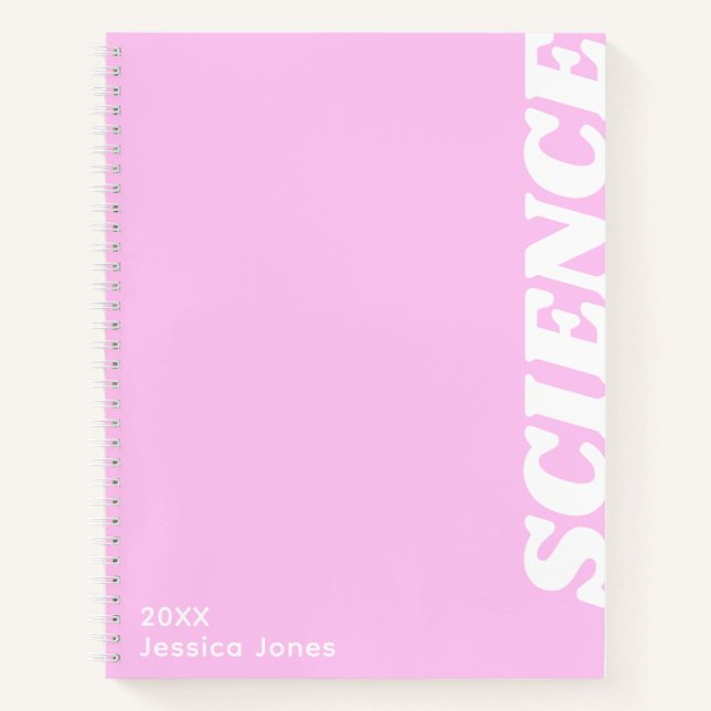 Minimalist Purple Vertical Text School Subject Notebook (Front)