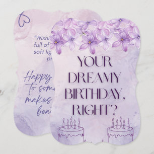Minimalist Purple-Watercolour Introvert Birthday Card