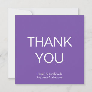Minimalist Purple Wedding Thank You Square