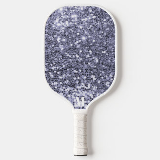Minimalist Purple White Diamond Modern Monogram  Pickleball Paddle