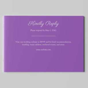 Minimalist Purple Wildflower Wedding RSVP Card