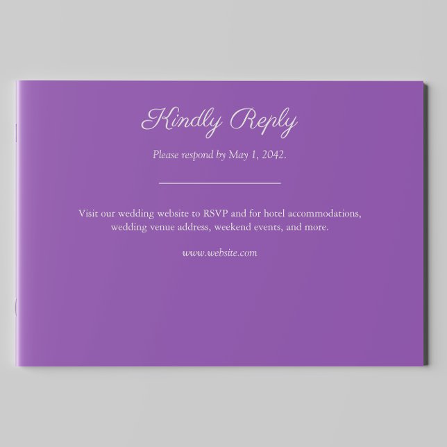 Minimalist Purple Wildflower Wedding RSVP Card (Creator Uploaded)