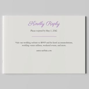 Minimalist Purple Wildflower Wedding RSVP Card