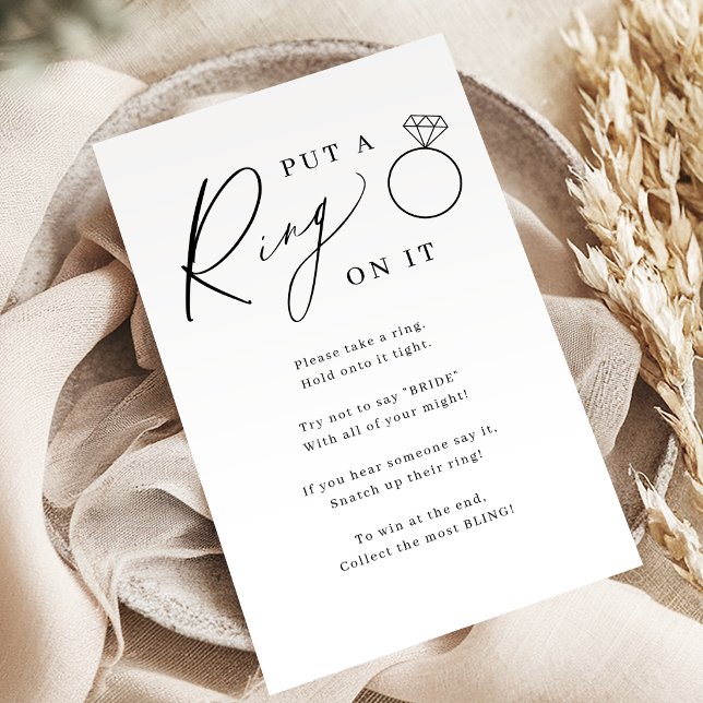 Minimalist put a ring on it bridal shower game (Minimalist put a ring on it bridal shower game)