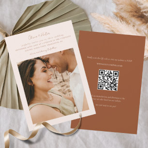 Minimalist QR Code Boho All in One Wedding Invitation