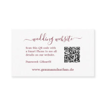 Minimalist QR Code Burgundy Small Wedding Website