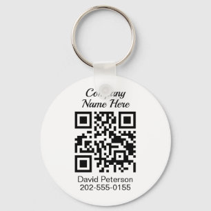 Minimalist QR Code Business Key Ring