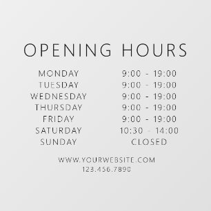 Minimalist QR Code Business Opening Hours Black