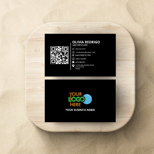 Minimalist QR Code Digital Networking Contact Info Business Card