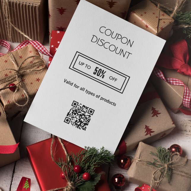 Minimalist QR Code Discount Card (Creator Uploaded)