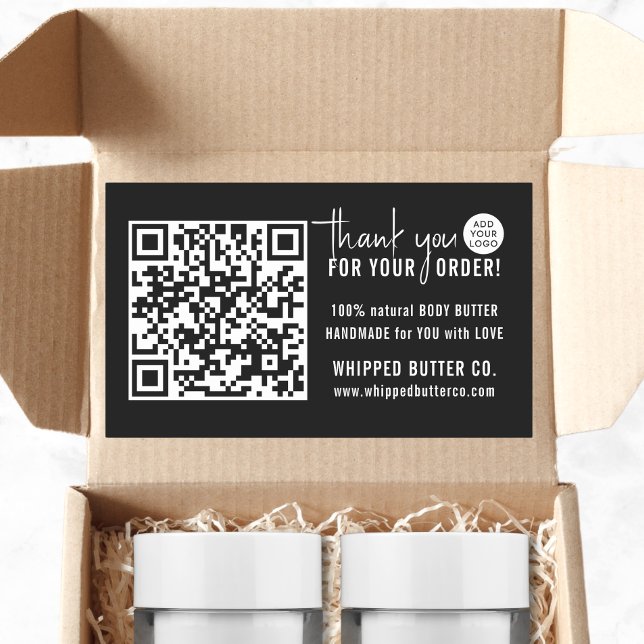 Minimalist QR CODE + LOGO Small Business Rectangular Sticker (Minimalist QR CODE + LOGO Small Business Rectangular Sticker promotional labels)