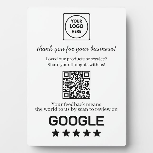 Minimalist QR Code | Modern Clean Custom Design Plaque (Front)