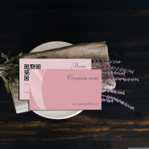 Minimalist QR code pastel terracotta Business Card