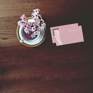 Minimalist QR code pink coral nurse Business Card
